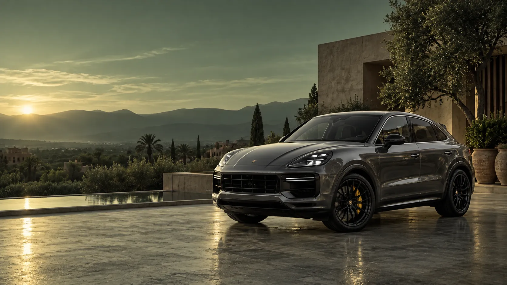 Porsche Cayenne luxury car rental in Morocco — desktop homepage banner