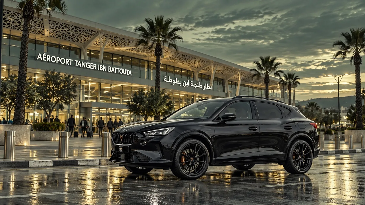 CUPRA Formentor noir à l’aéroport Tanger-Ibn Battouta